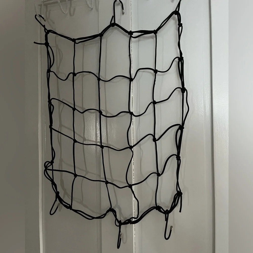 Black Square Cargo Net with 6 Hooks 19 x 19 inches Auto Moto Rv Bungee
